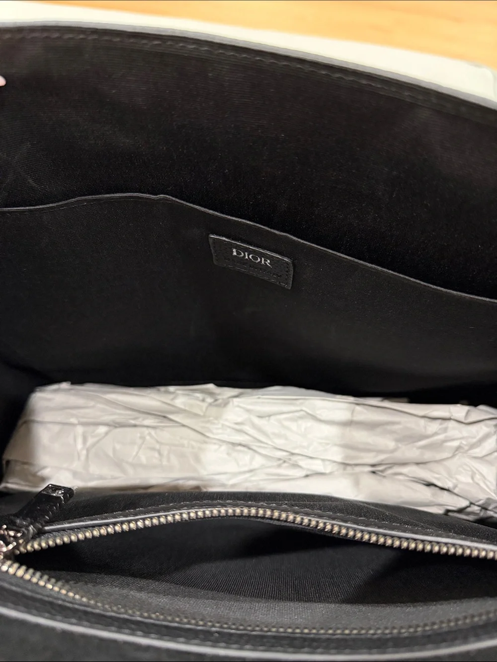 Black Dior Embossed Logo Briefcase Tote